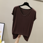 V Neck Solid Color Top