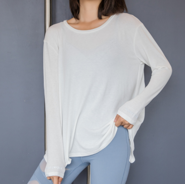 Back Slit Long Sleeve Top