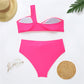 One Shoulder Hollow Out Bikini Set