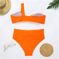 One Shoulder Hollow Out Bikini Set