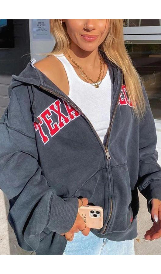 Letters Print Hoodies Sweatshirt