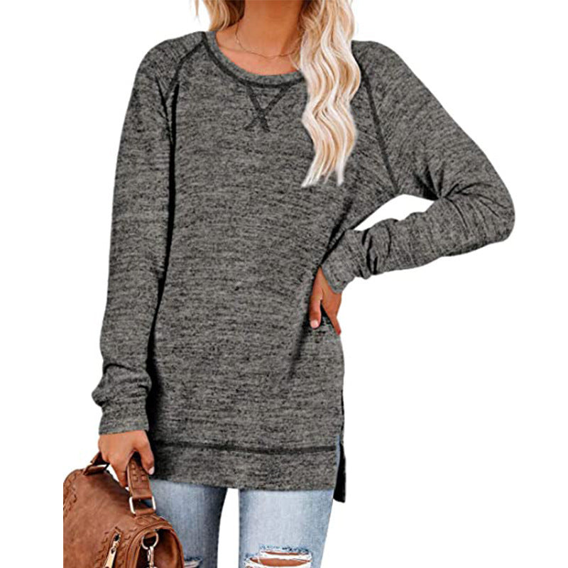 Round Neck Slit Top