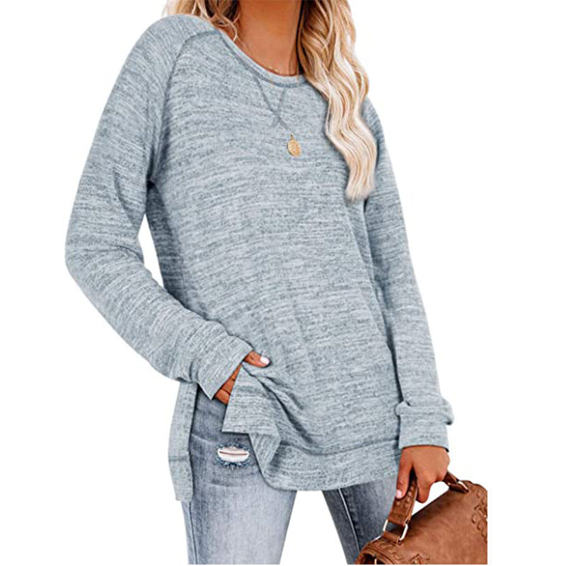 Round Neck Slit Top
