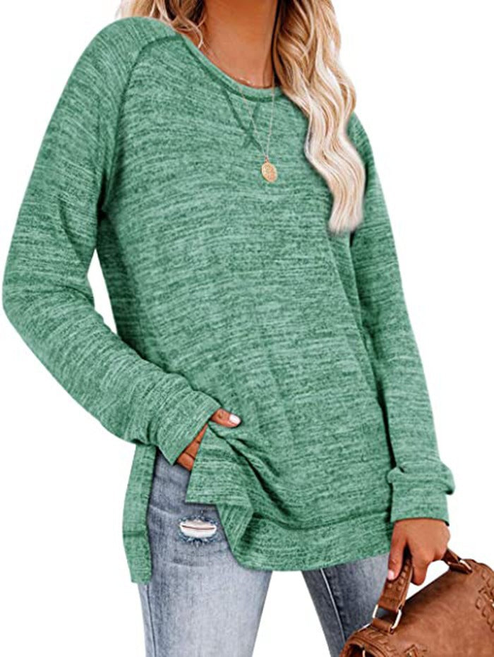 Round Neck Slit Top