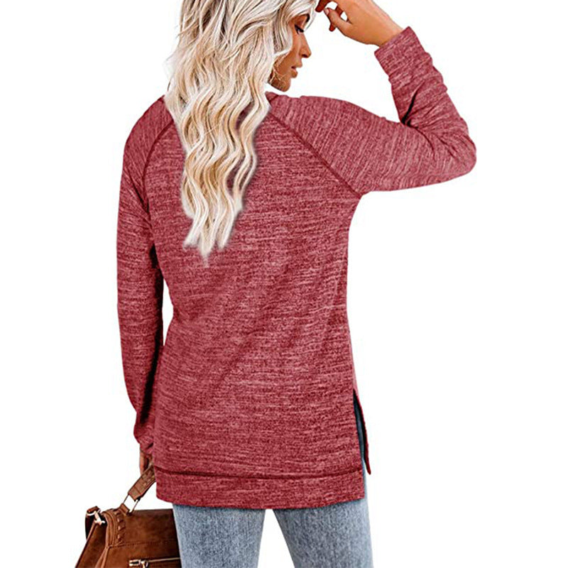 Round Neck Slit Top