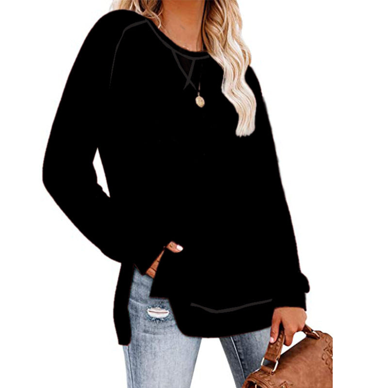 Round Neck Slit Top