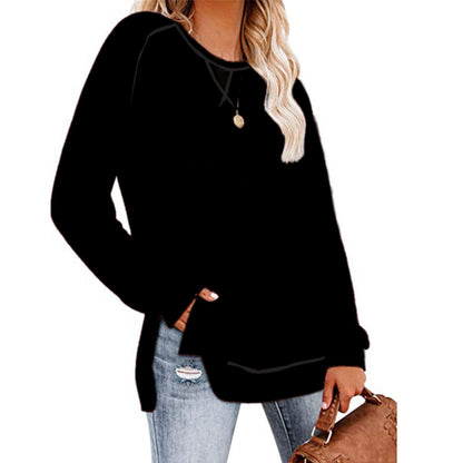 Round Neck Slit Top