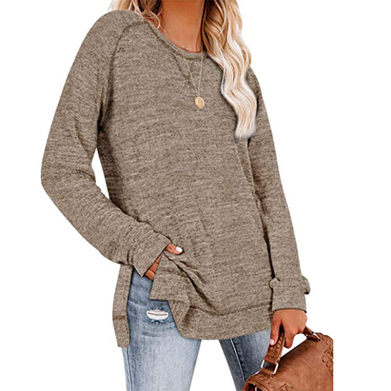 Round Neck Slit Top