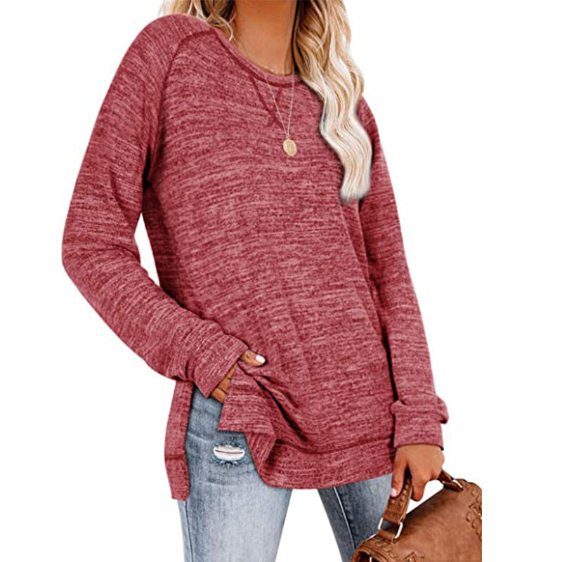Round Neck Slit Top