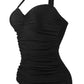 Solid Color Halter One Piece Swimsuit, bikini, VIVIMARKS