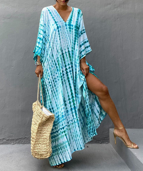 Colorful Slit Cover Up