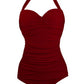 Solid Color Halter One Piece Swimsuit, bikini, VIVIMARKS