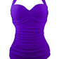 Solid Color Halter One Piece Swimsuit, bikini, VIVIMARKS
