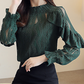 Long Sleeve Hollow Lace Top With Camisole