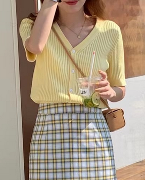 V Neck Knit Top
