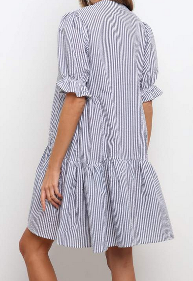 Stripe Short Sleeve Dress