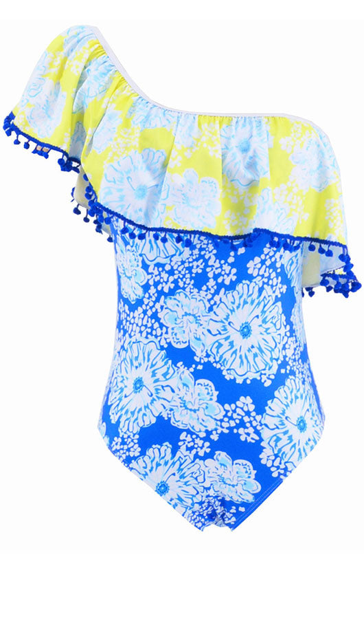 One Shoulder Floral One Piece Swimsuit, bikini, VIVIMARKS