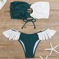 Strapless Lace Up Bikini Set