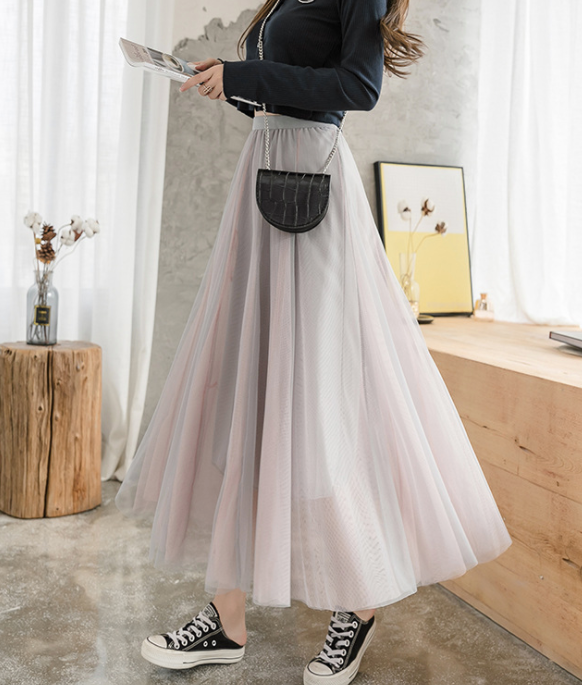 High Waist Grenadine Skirt