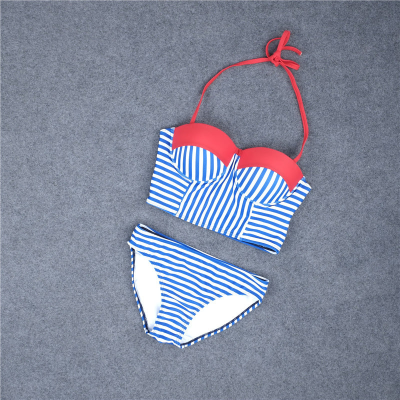 Blue Stripe Bikini Set, bikini, VIVIMARKS