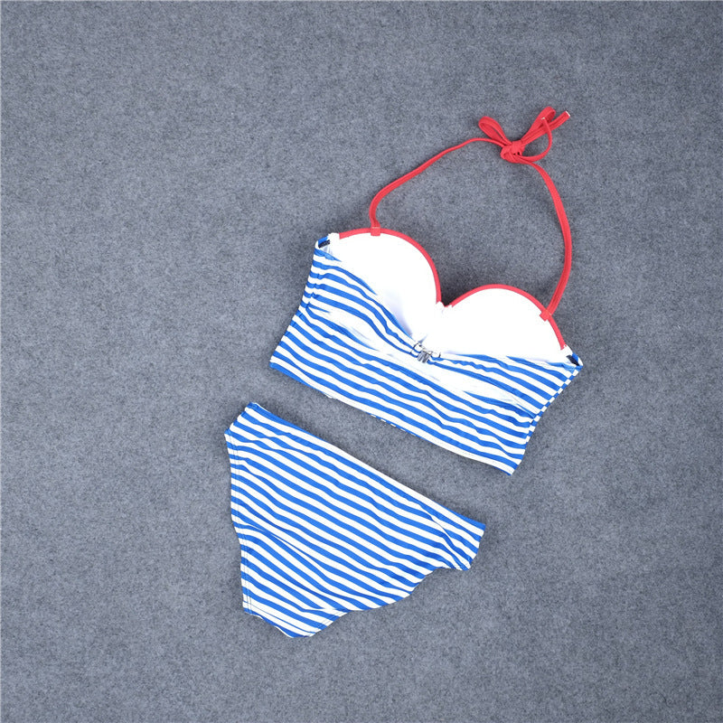 Blue Stripe Bikini Set, bikini, VIVIMARKS