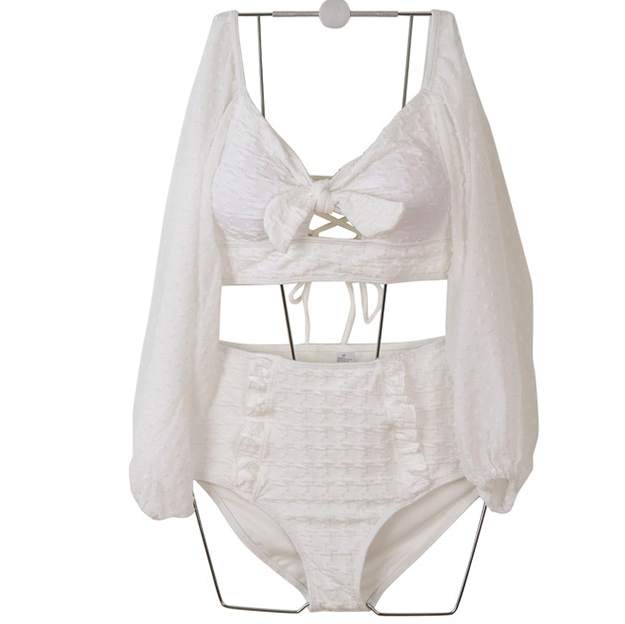 High Waist Long Sleeve Bikini Set