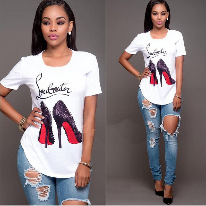 High Heels Print Shirt, top, VIVIMARKS