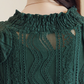 Long Sleeve Hollow Lace Top With Camisole