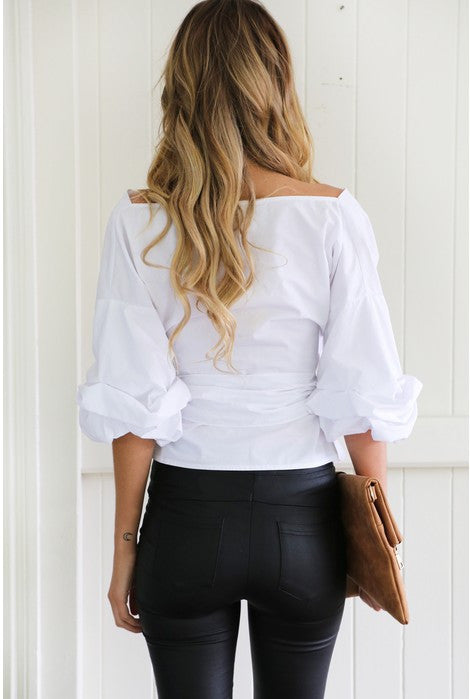 Off The Shoulder Cross Top, top, VIVIMARKS