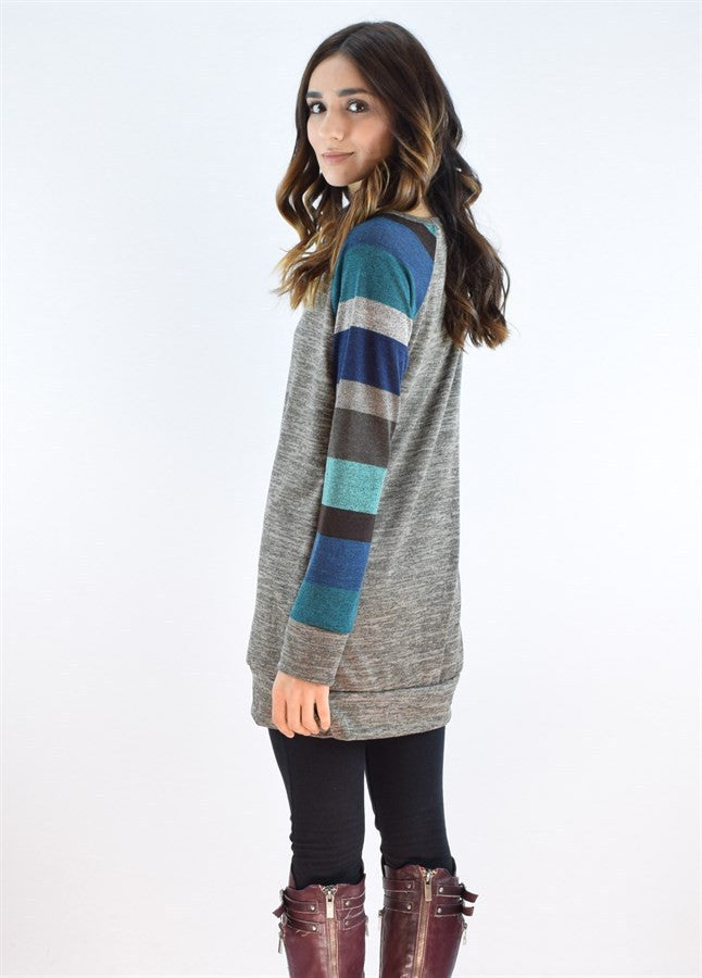 Casual Colorful Stripe Sweatshirt, sweatshirt, VIVIMARKS