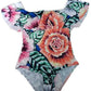 Falbala Floral One Piece Swimsuit, bikini, VIVIMARKS