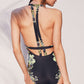 Floral Deep v Neck One Piece Swimsuit, bikini, VIVIMARKS