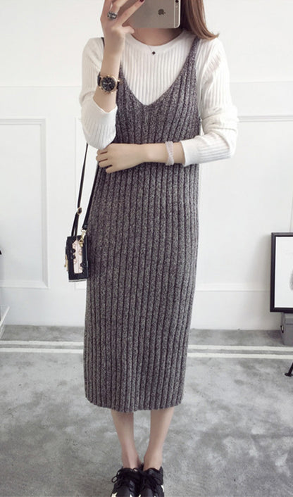 Vest skirt sweater dress