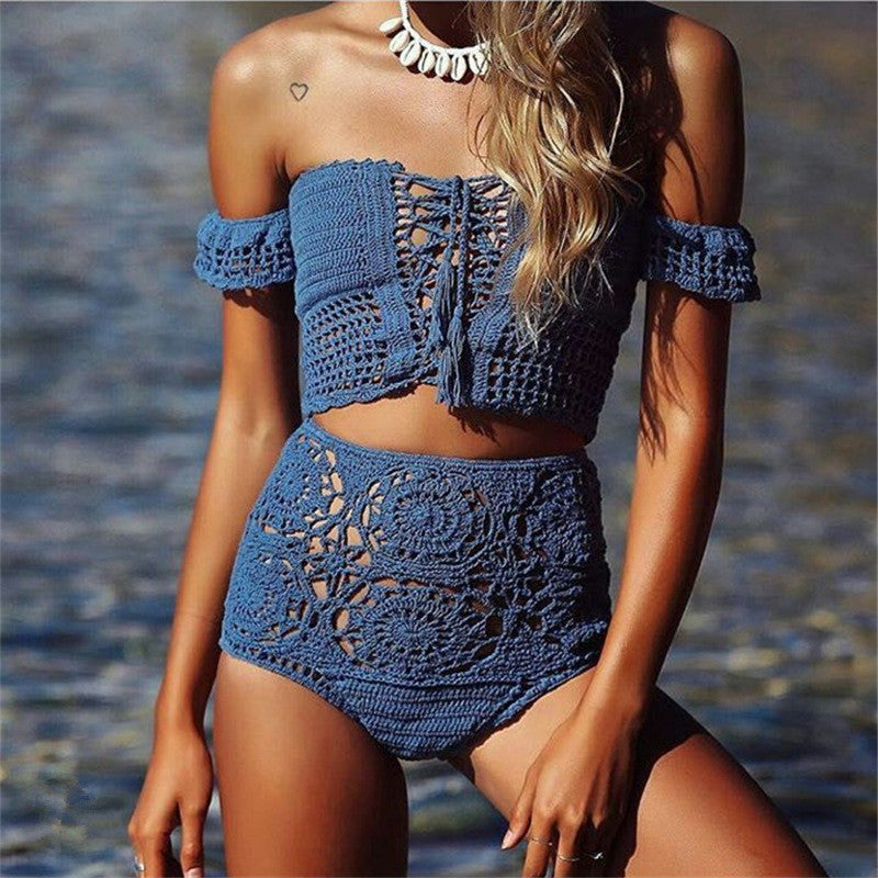 Crochet Off The Shoulder Bikini Set, bikini, VIVIMARKS
