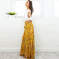Yellow Floral Slit Skirt, skirt, VIVIMARKS