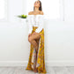 Yellow Floral Slit Skirt, skirt, VIVIMARKS