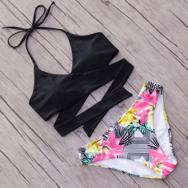 Floral Cross Bikini Set, bikini, VIVIMARKS