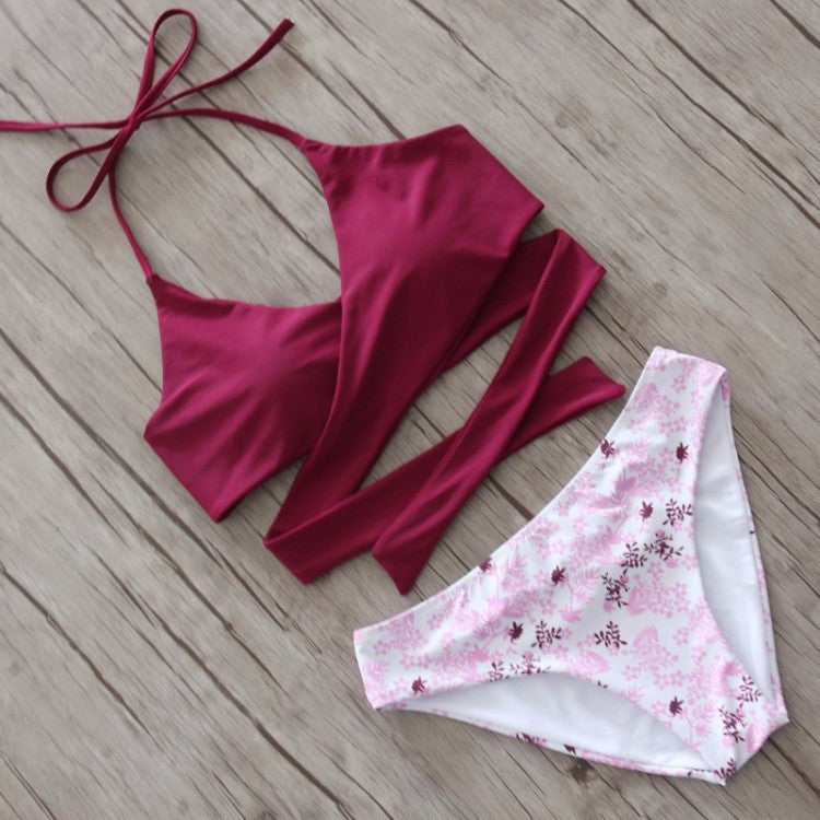 Floral Cross Bikini Set, bikini, VIVIMARKS