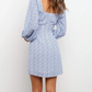 Deep V Neck Long Sleeve Dress