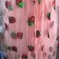 Sequins Strawberry Grenadine V Neck Dress