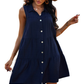 Front Buttons Sleeveless Dress