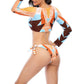 Leopard Print Long Sleeve Bikini Set