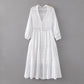 White Lace Front Buttons Dress, dress, VIVIMARKS