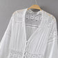 White Lace Front Buttons Dress, dress, VIVIMARKS