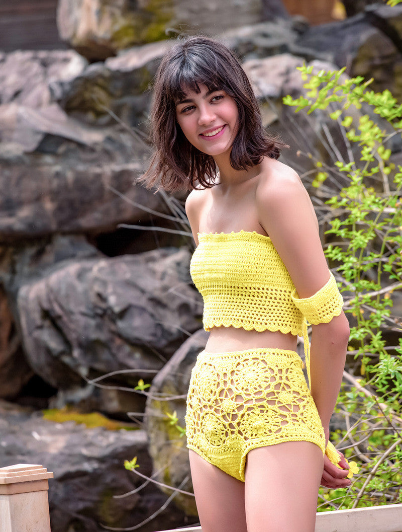 Crochet Off The Shoulder Bikini Set, bikini, VIVIMARKS