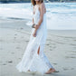 Spaghetti Straps Lace Maxi Slit Dress, dress, VIVIMARKS