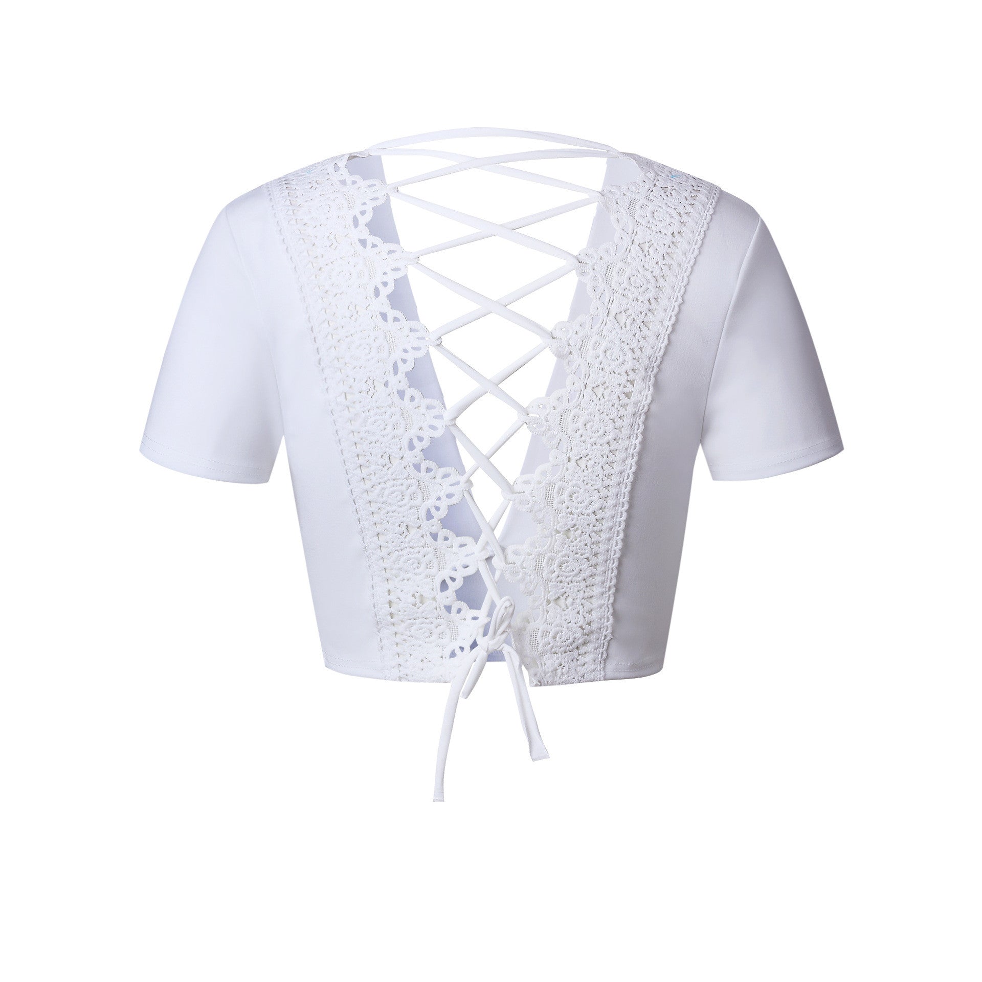 Lace Up v Neck Lace Top, top, VIVIMARKS