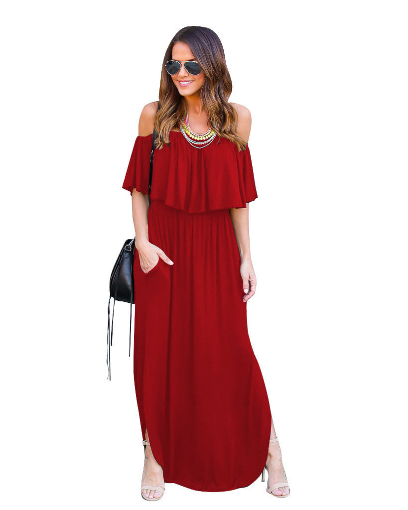 Off The Shoulder Maxi Dress, dress, VIVIMARKS
