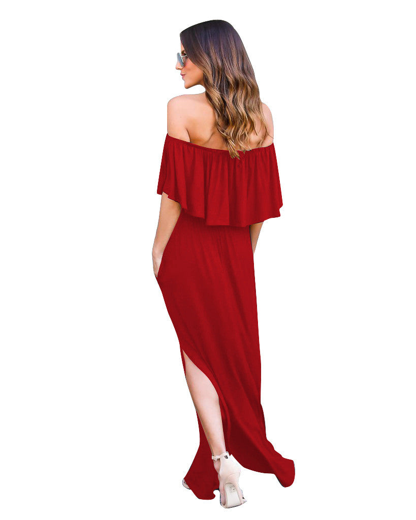 Off The Shoulder Maxi Dress, dress, VIVIMARKS