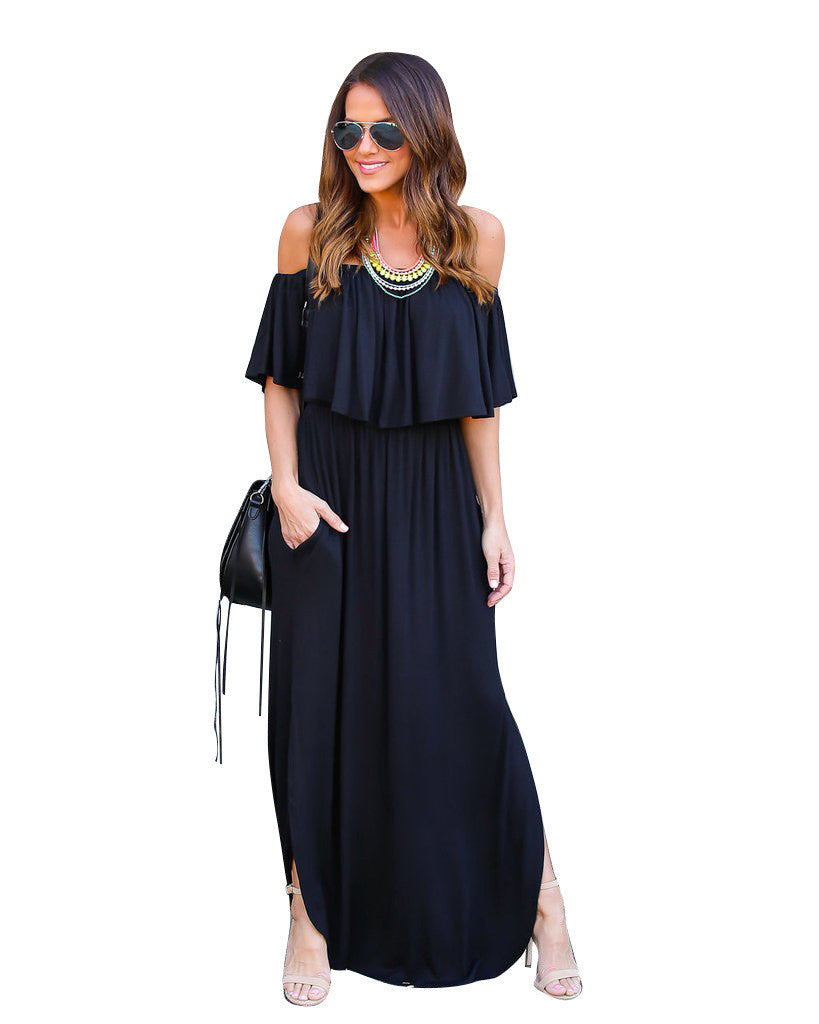 Off The Shoulder Maxi Dress, dress, VIVIMARKS